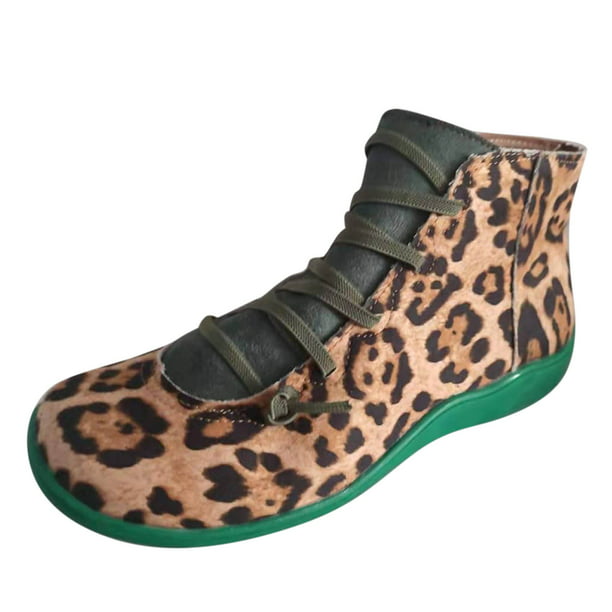Sports Shoes Shoes Lucsy Leopard lace Leather Leisure 